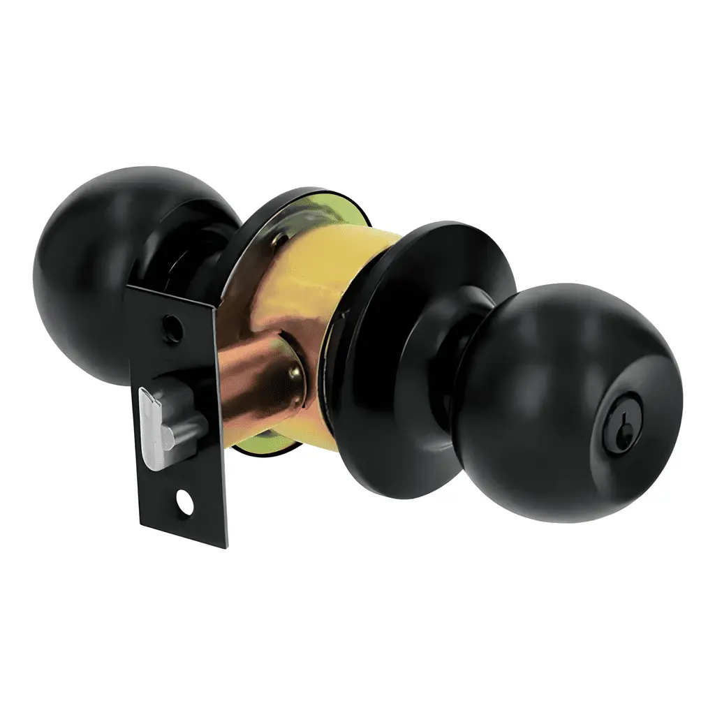CERRADURA BARI DE POMO NEGRA DE ACERO INOXIDABLE HAB	