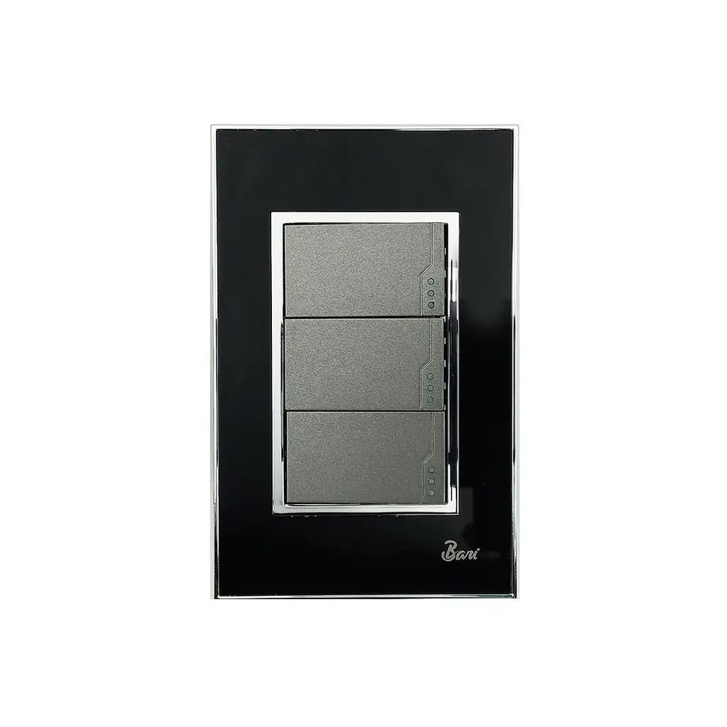 INTERRUPTOR BARI TRIPLE NEGRO