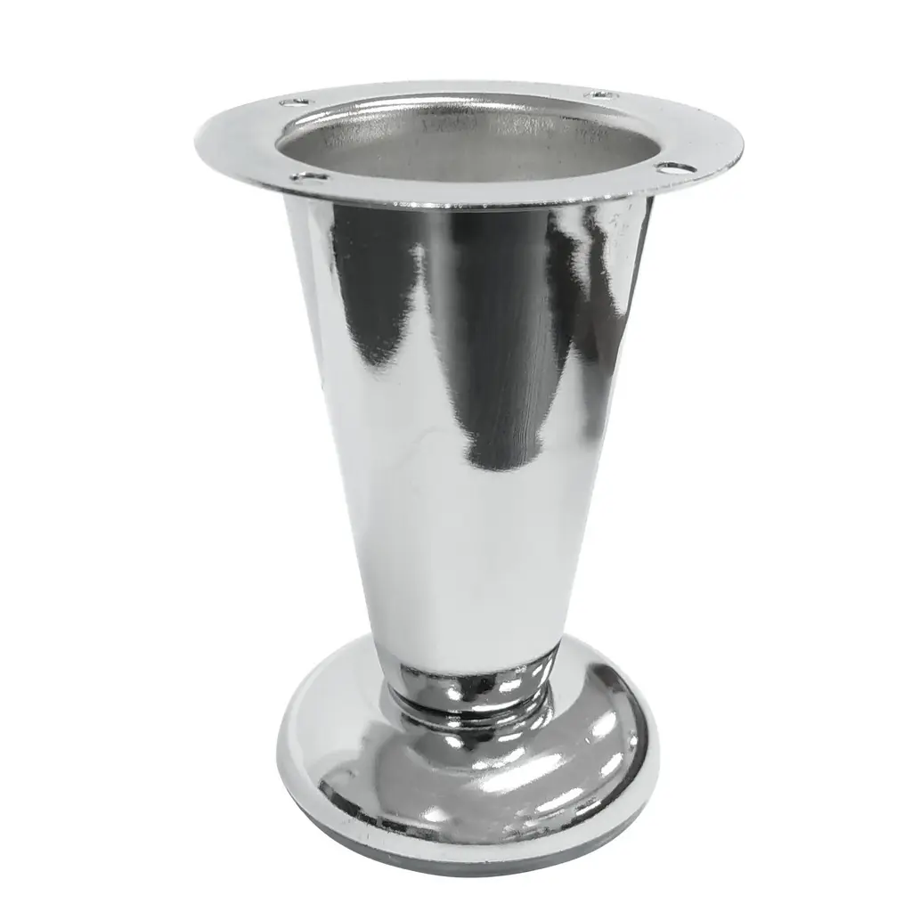 PATA BARI PARA MUEBLE DE ACERO CROMADO CONICA 10CM