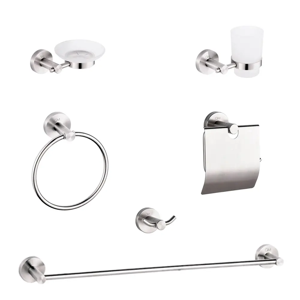 SET QM DE ACCESORIOS DE BAÑO 6 PZAS 			