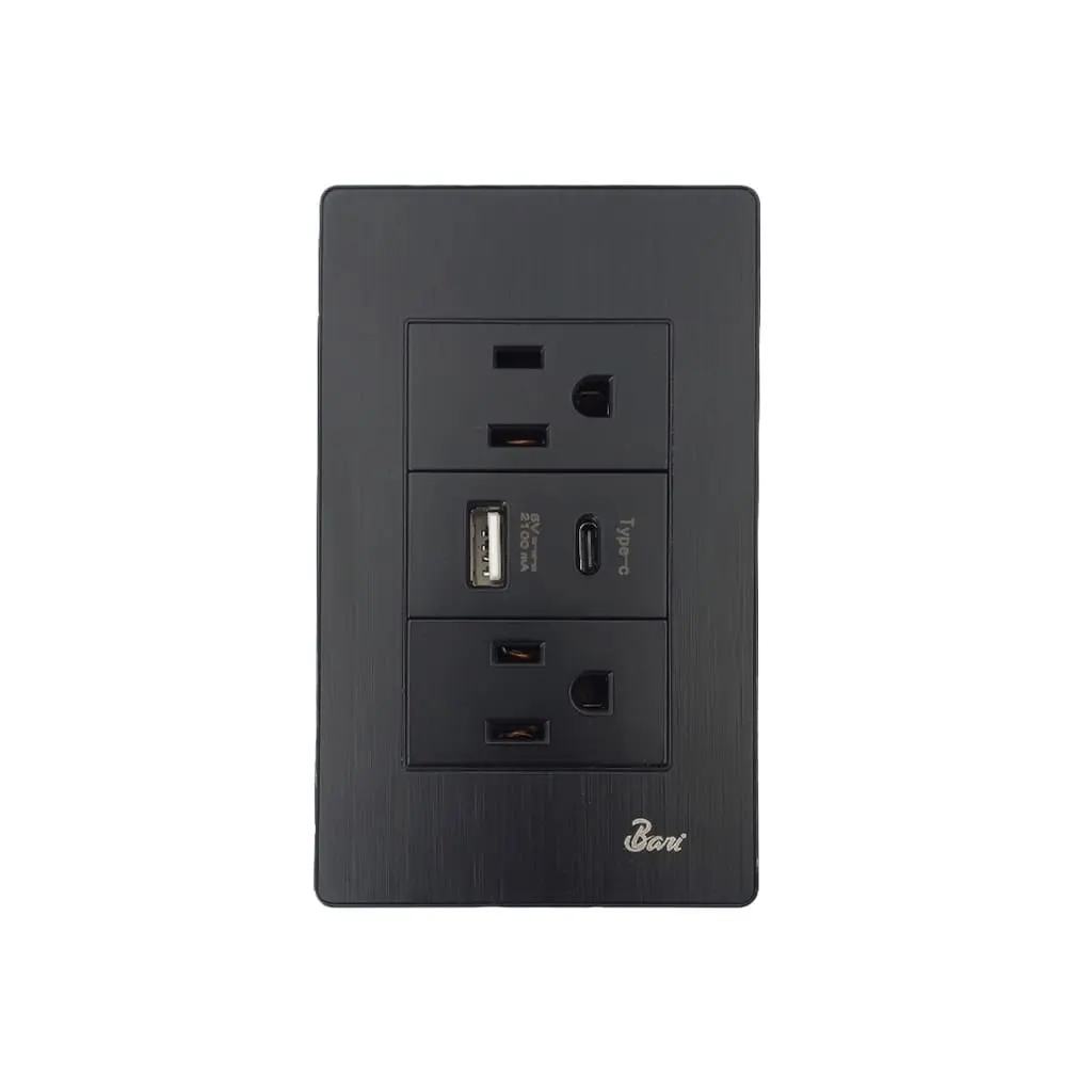 TOMACORRIENTE BARI DOBLE USB S/BUIO