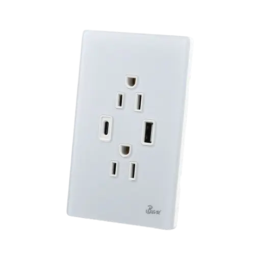 TOMACORRIENTE BARI DOBLE USB SERIE NEBBIA	