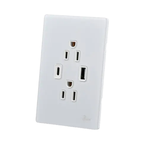 TOMACORRIENTE BARI DOBLE USB SERIE NEVE		