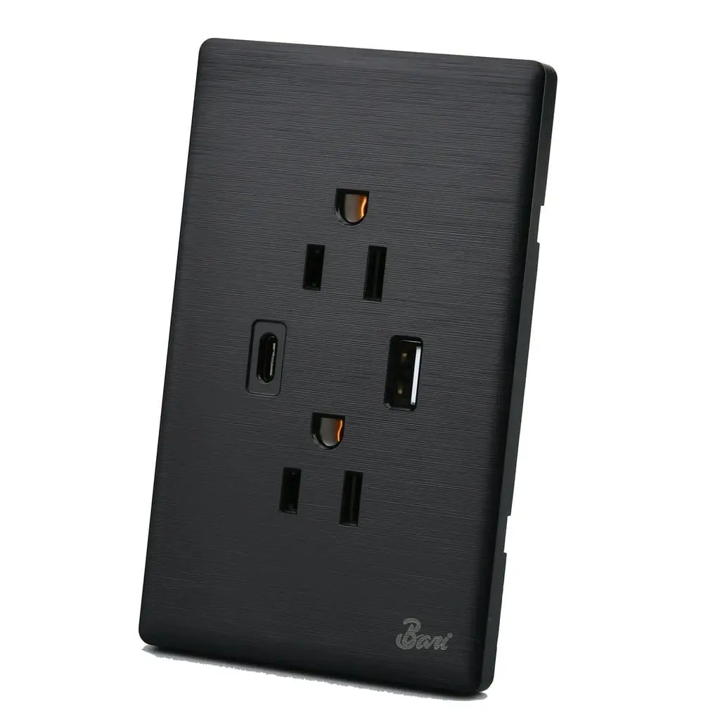 TOMACORRIENTE BARI DOBLE USB SERIE SOLLIEVO	