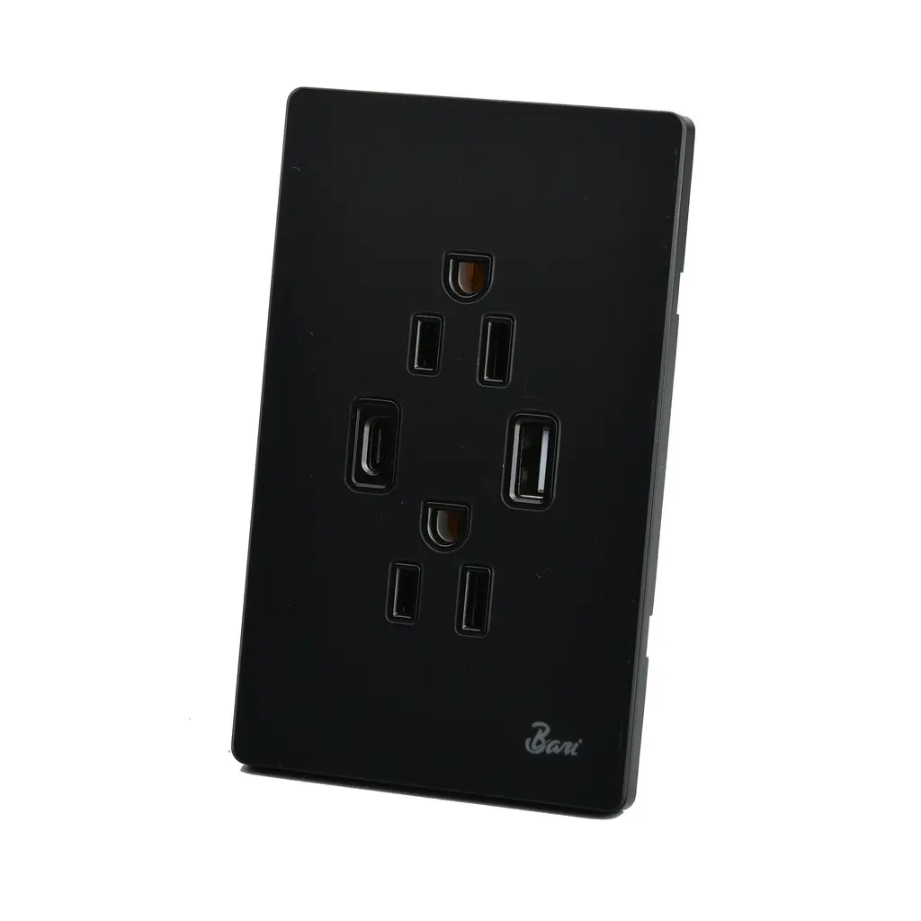 TOMACORRIENTE BARI DOBLE USB SERIE SPENTO		