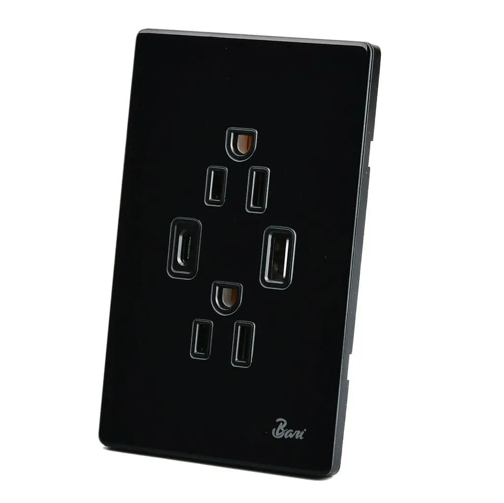 TOMACORRIENTE BARI DOBLE USB SERIE VUOTO	