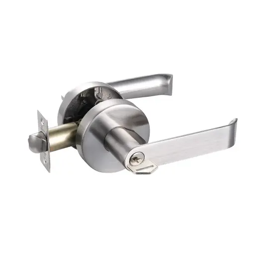 [2000057935] CERRADURA BARI D/PALANCA PLANA BRUSHED HAB.		