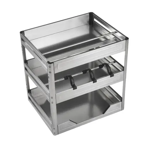 [2000064859] CONDIMENTERO BARI ORGANIZADOR DE ACERO INOX 40 CM