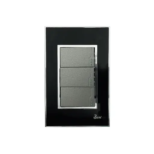 [2000059752] INTERRUPTOR BARI TRIPLE NEGRO