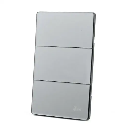 [2000065514] INTERRUPTOR BARI TRIPLE SERIE GRIGIO		