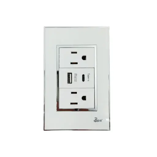 [2000060928] TOMACORRIENTE BARI USB S/BIANCO