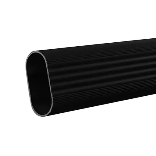 [2000066336] TUBO BARI D ALUM P/CLOSET OVALADO ACANALADO NEGRO 